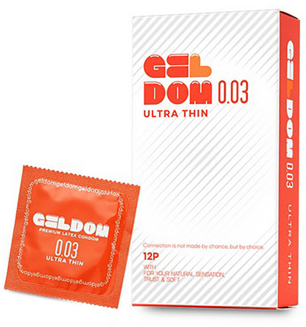 젤돔 0.03 울트라씬 극초박형 콘돔, 1개, 12개입