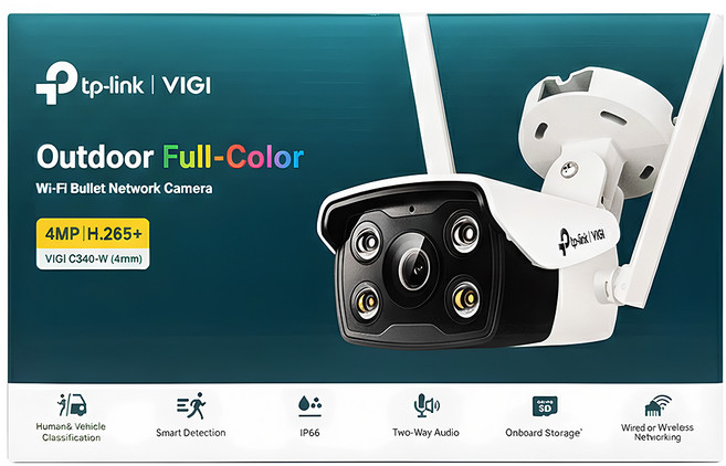 tp-link 戶外全彩槍型監視器 網路攝影機, VIGI C340-W V2 4MP, 1個