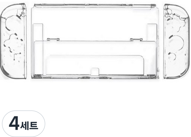 잼몬스터 닌텐도 스위치 OLED 하이브리드 개선형 풀케이스 유리알 투명, 4세트, SO01