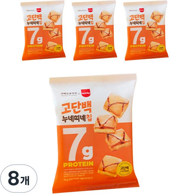 단백질과자점 고단백 누네띠네칩, 55g, 8개
