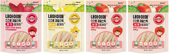 Naeiae 米棒套組 8個月以上 蘋果 x 2 + 草莓 x 1 + 香蕉 x 1, 120g, 1組