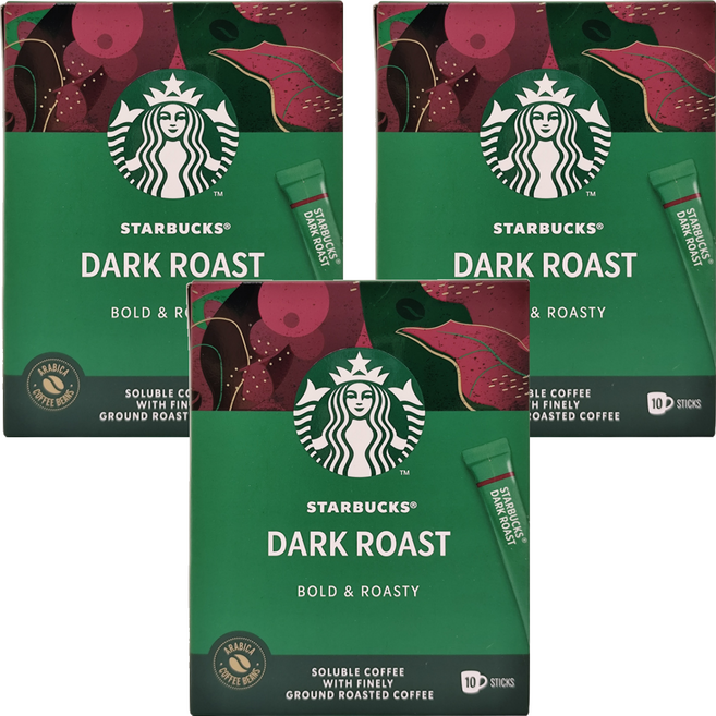STARBUCKS 星巴克 特選系列 深度烘焙咖啡 隨手包, 2.3g, 10包, 3盒
