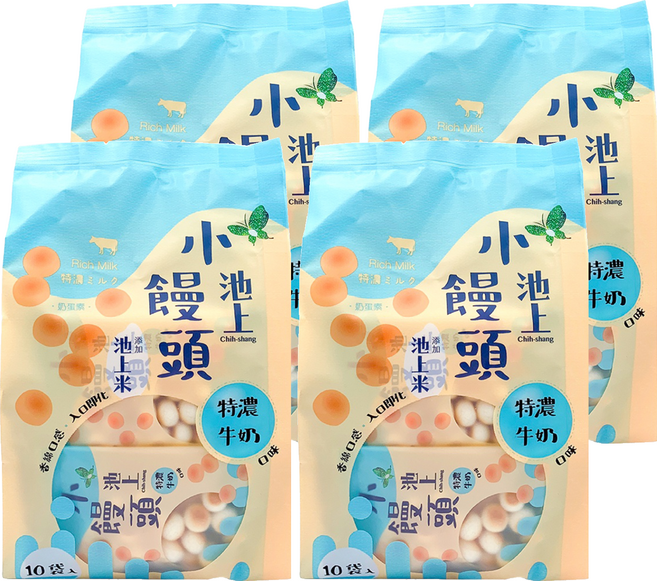 池上鄉農會 池上小饅頭 特濃牛奶口味, 150g, 4袋