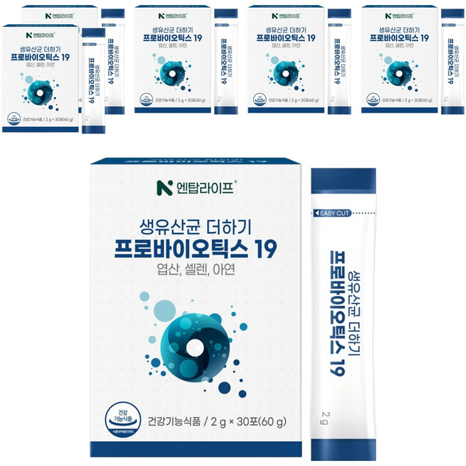 엔탑라이프 생유산균 더하기 프로바이오틱스 19 30p, 60g, 6개
