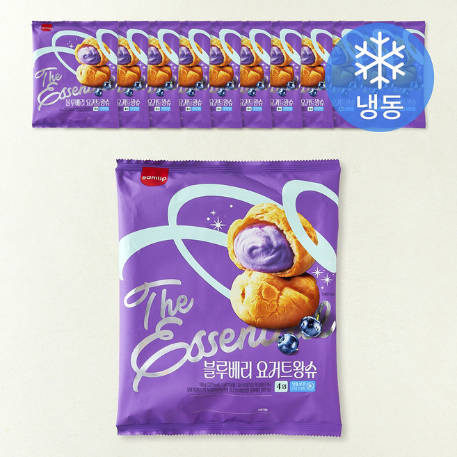 삼립 카페스노우 블루베리 요거트 왕슈 (냉동), 1.296kg, 12개