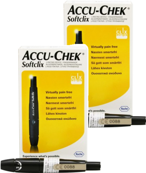로슈 아큐첵 소프트클릭스 채혈기 + 채혈침 25개, 2세트
