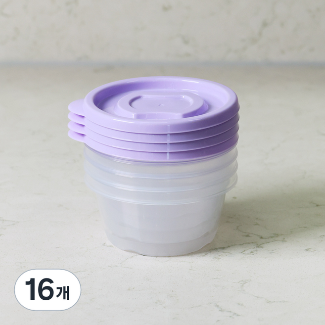 롯데이라이프 이라이프 튼튼간편 보관용기 원형, 16개, 120ml