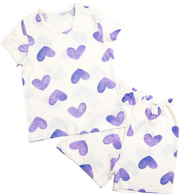 Maykids 孩童愛心短袖T恤5分褲套裝