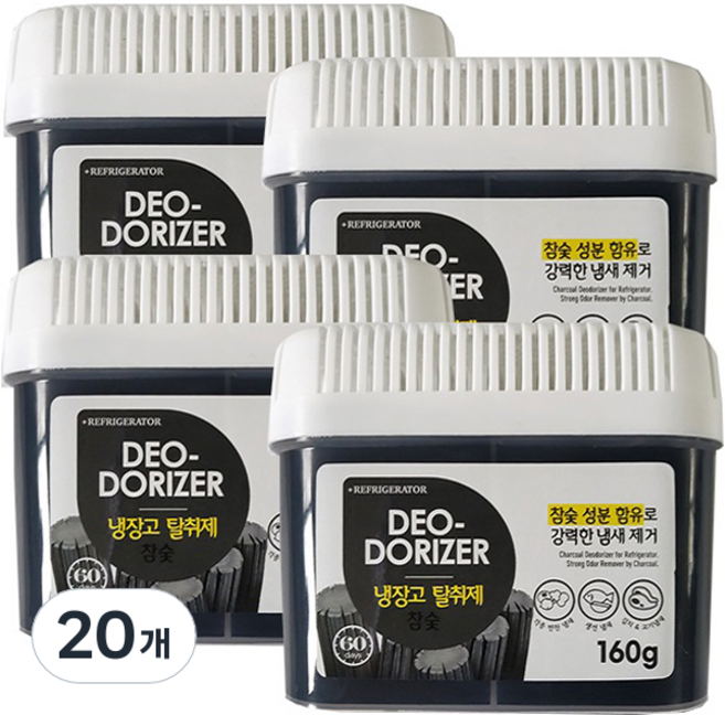 허브스토리 참숯젤 냉장고탈취제 본품, 160g, 20개