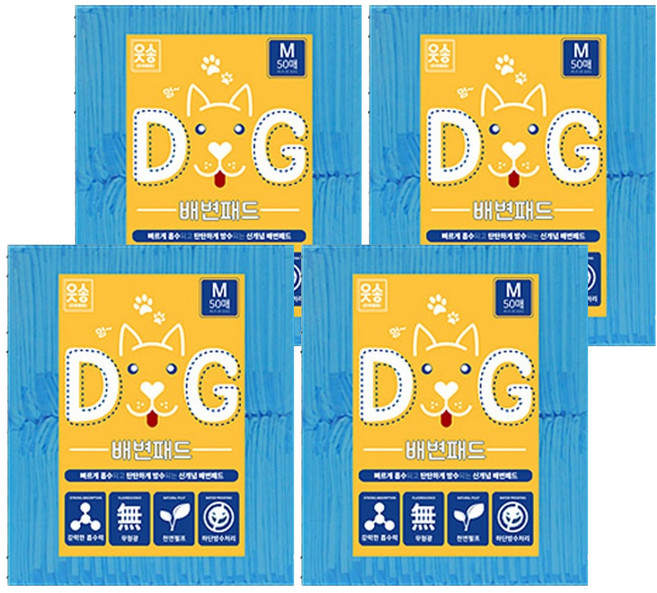 일상잡화 프리미엄 애견 배변패드, 50개입, 4개