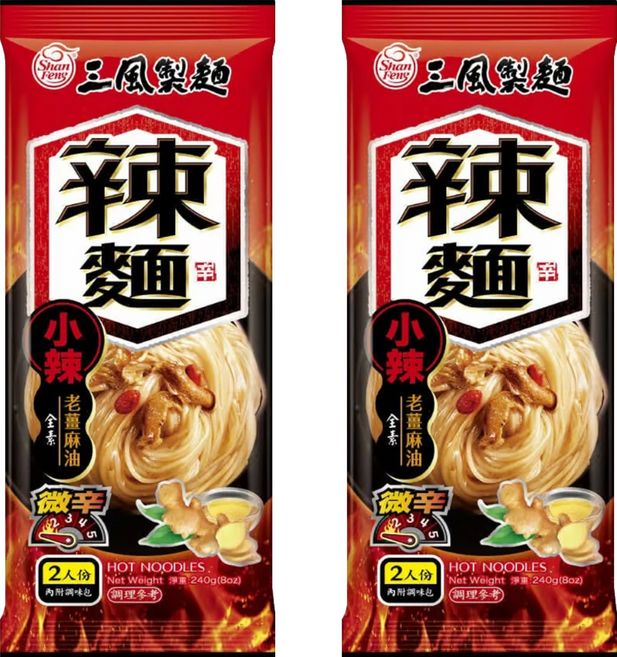 Shan Feng 三風製麵 辣麵 老薑麻油麵線, 240g, 2包