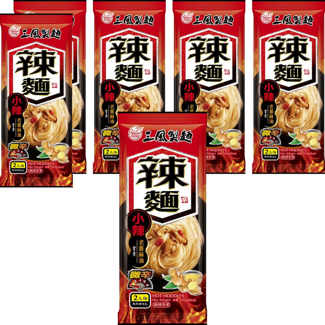 Shan Feng 三風製麵 辣麵 老薑麻油麵線, 240g, 6包