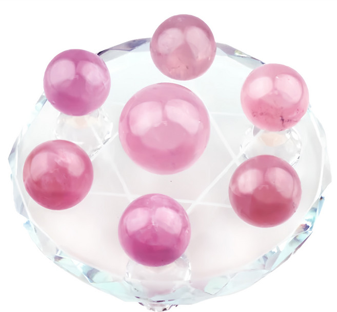 開運方程式 七星陣 (招桃花、加強異性人緣、開運擺件 陽宅風水) 尺寸:8公分x8公分x4公分, 粉晶招財, 1個