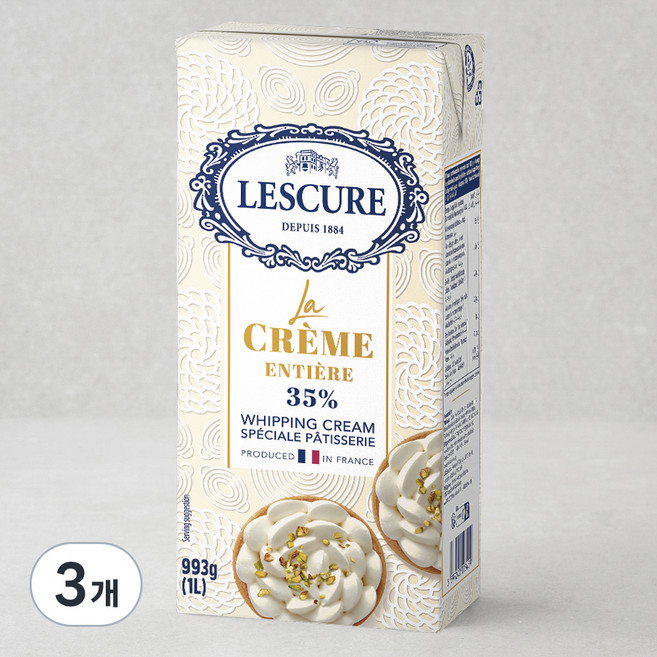 레스큐어 UHT 크림, 1L, 3개