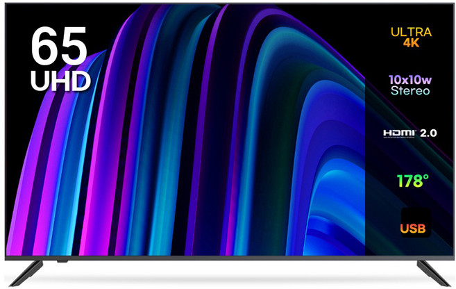 이노스 4K UHD 제로 베젤 TV, 164cm(65인치), E6501UHD, 스탠드형, 고객직접설치