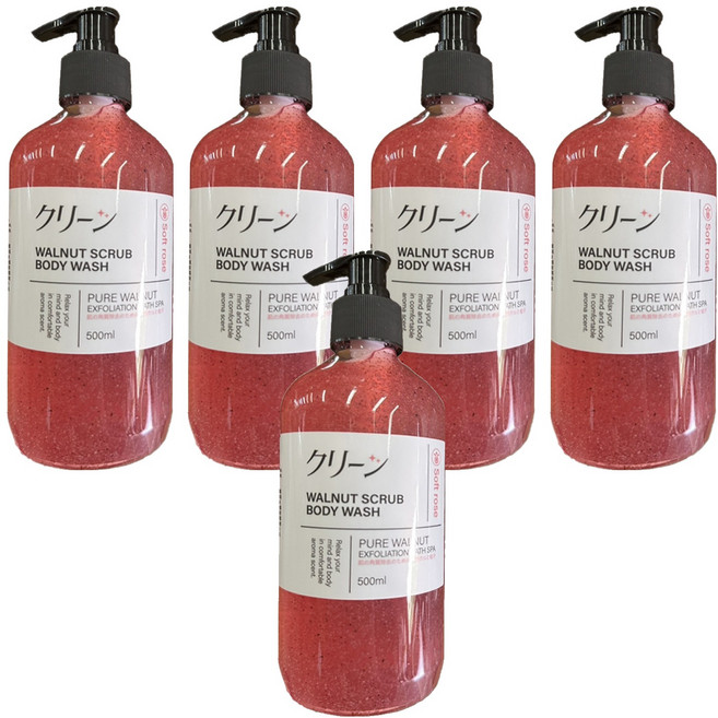 Kurin 海鹽去角質保濕補水長效香氛沐浴露 玫瑰邂逅, 5個, 500ml