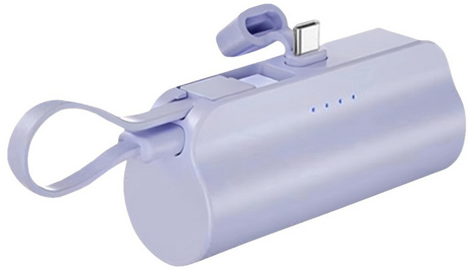 HPOWER 直插式TYPE-C行動電源 5000mAh 原廠保固, PHP-137TC, 紫色