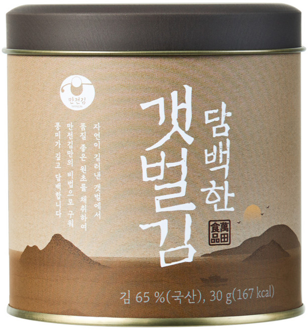 만전김 담백한 갯벌김 캔, 30g, 1개
