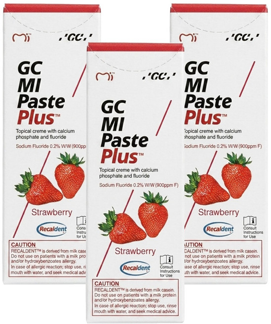 GC 而至 日本原裝 MI Paste Plus 而至牙齒乳膏 含氟 草莓, 40g, 3入
