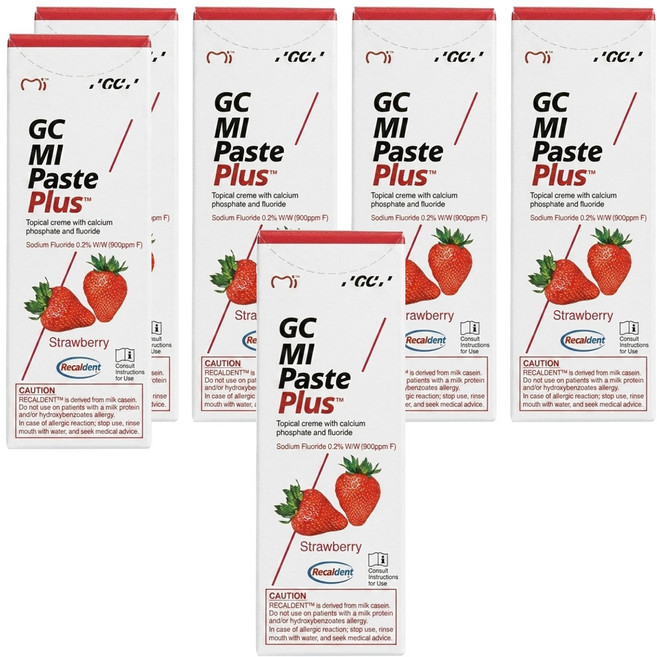 GC 而至 日本原裝 MI Paste Plus 而至牙齒乳膏 含氟 草莓, 40g, 6入