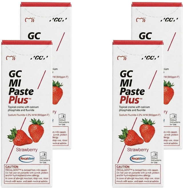 GC 而至 日本原裝 MI Paste Plus 而至牙齒乳膏 含氟 草莓, 40g, 4入
