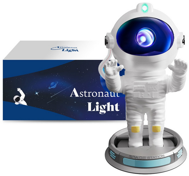 루아즈 LED 홈 인테리어 우주비행사 오로라 무드등, 화이트