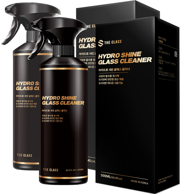 더클래스 하이드로 샤인 글래스 클리너 유리세정제, 500ml, 2개