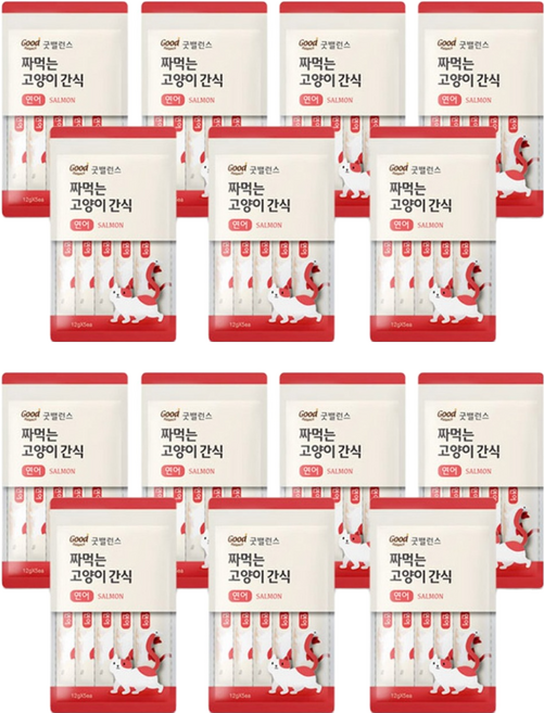 굿밸런스 짜먹는 고양이 간식, 연어, 60g, 14개