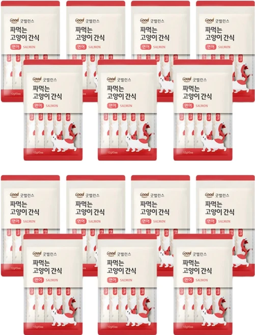굿밸런스 짜먹는 고양이 간식, 연어, 60g, 14개 - 쿠팡