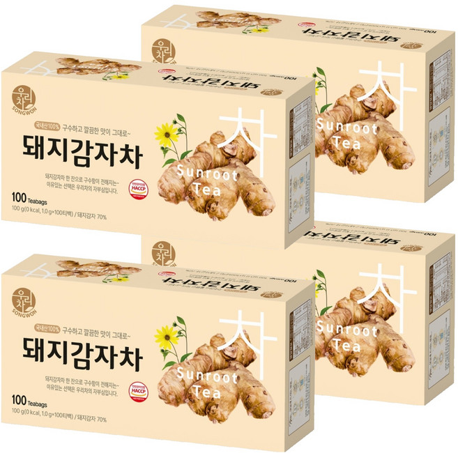우리차 돼지감자차, 1g, 100개입, 4개