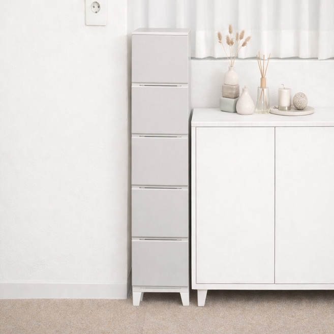 보노하우스 심플리 슬림 서랍장 5단, 라이트그레이