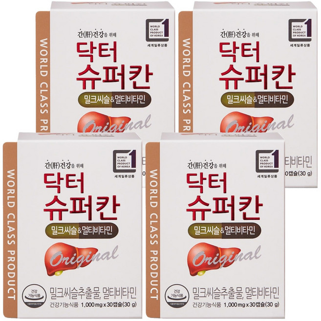 닥터슈퍼칸 에이치엘사이언스 밀크씨슬 멀티비타민 30g, 30정, 4개