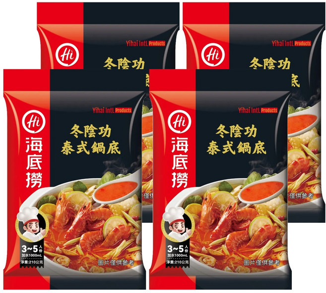 海底撈 冬陰功泰式鍋底, 4包, 210g