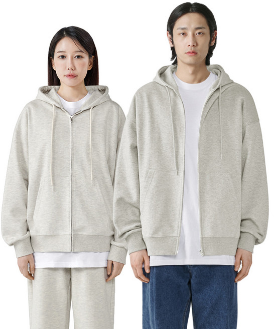 Naven 男女通用 寬鬆版型 刷毛 連帽拉鍊外套 N19HZ