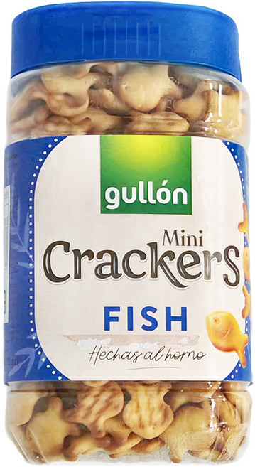 gullon 穀優 迷你小魚造型點心餅, 350g, 1罐
