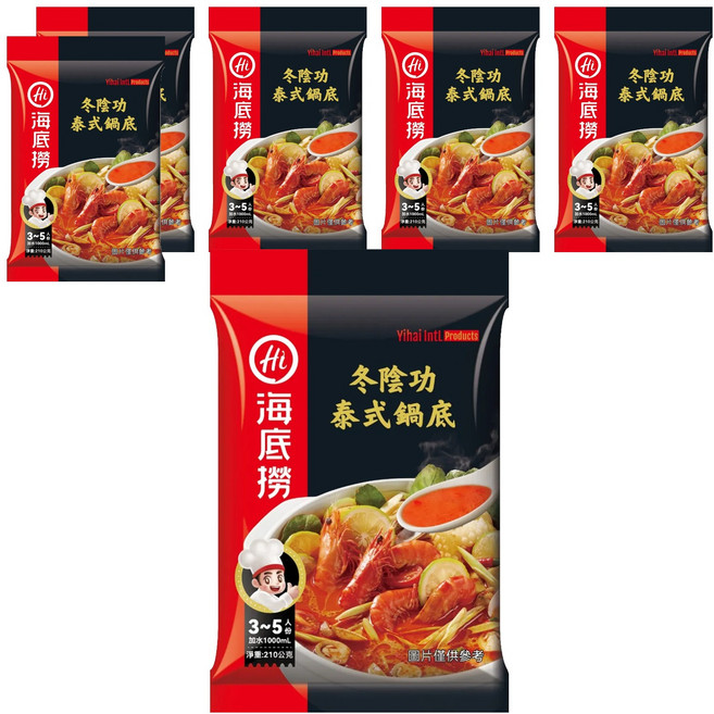 海底撈 冬陰功泰式鍋底, 6包, 210g