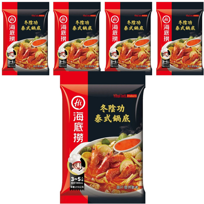 海底撈 冬陰功泰式鍋底, 5包, 210g