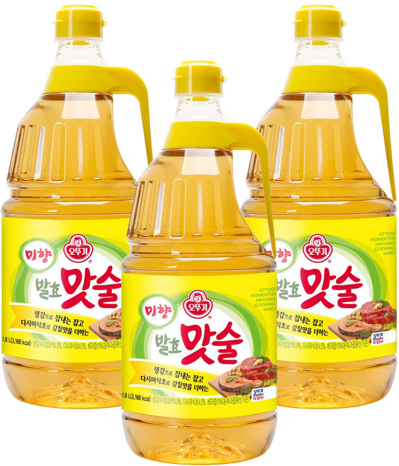 오뚜기 미향 발효 맛술, 1.8L, 3개