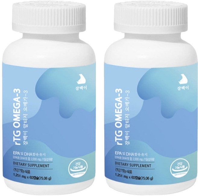 잠백이 알티지 오메가3 75.06g, 2개, 60정