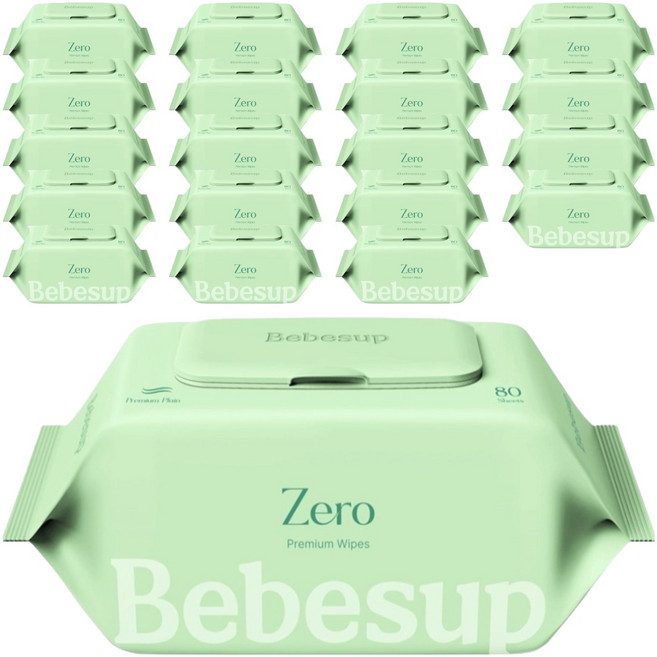 베베숲 제로 물티슈 캡형, 55g, 80개입, 20개