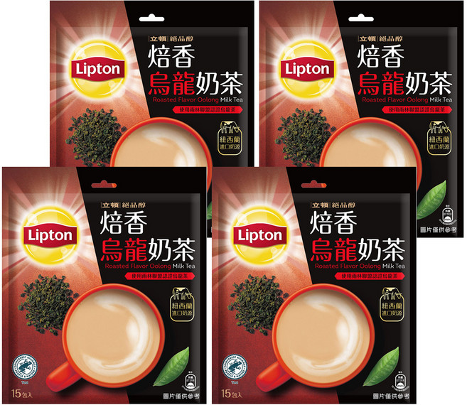 Lipton 立頓 絕品醇 焙香烏龍奶茶, 4袋, 15包, 19g
