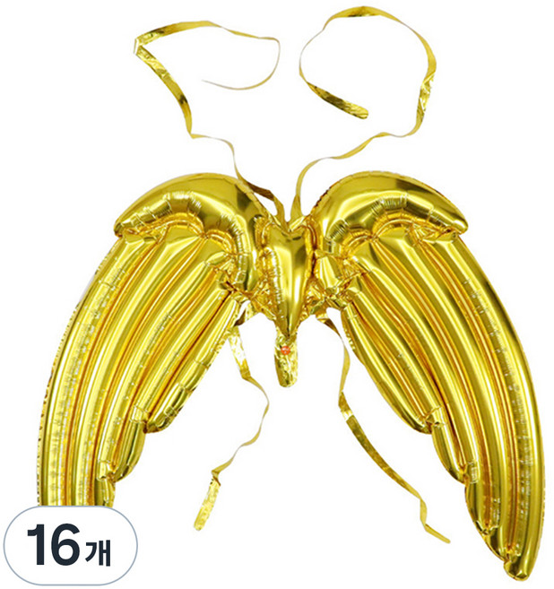 마켓감성 천사 날개 파티 풍선, 골드, 16개