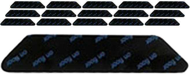 생활살림 이불 러그 밀림방지 양면 젤 패드 사다리꼴형, 16개, 블랙