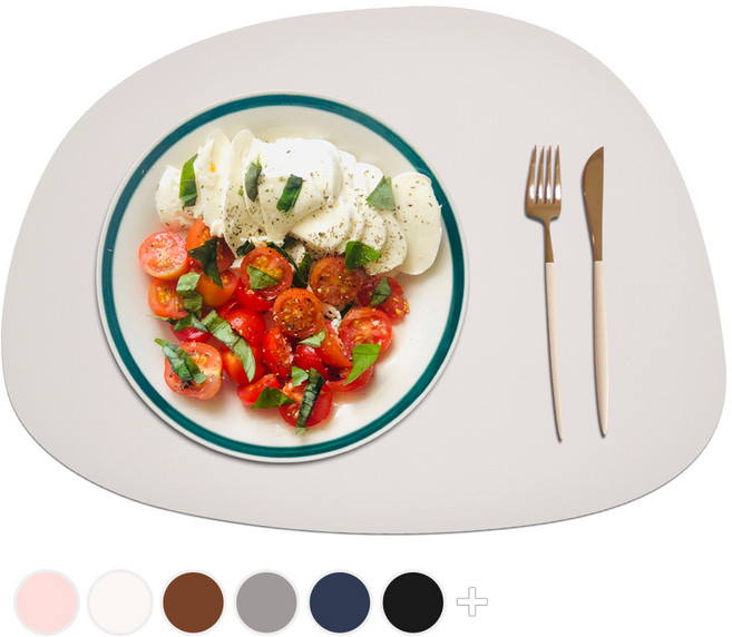 소이믹스 블링 조약돌 방수 가죽 테이블 매트, 웜그레이, 42 x 32cm, 1개