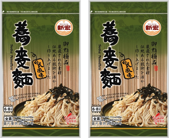 新宏蕎麥麵 - 500g 天風味 台灣製造, 2包