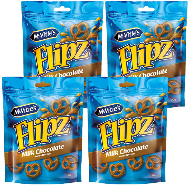 플립즈 밀크초콜릿 프레첼, 90g, 4개