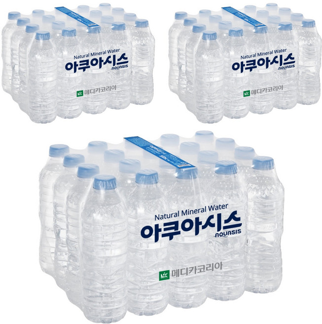 아쿠아시스 무라벨 생수, 500ml, 60개