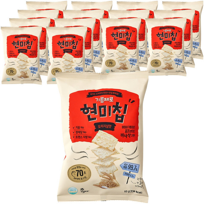 기름제로현미칩 국산, 60g, 15개