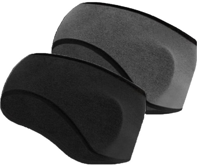 코지앤칠 기능성 러닝 헤어밴드 귀마개, 블랙, 그레이, 2개