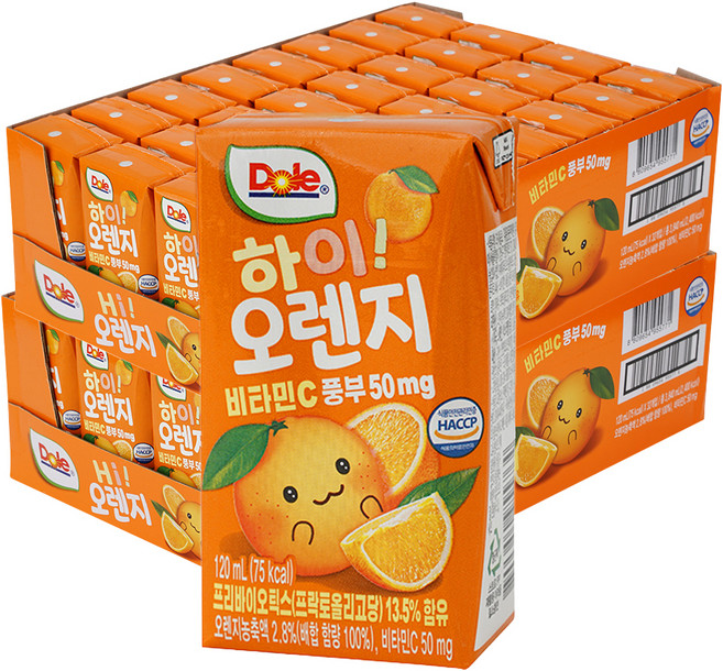 돌 하이 오렌지 주스, 120ml, 64개